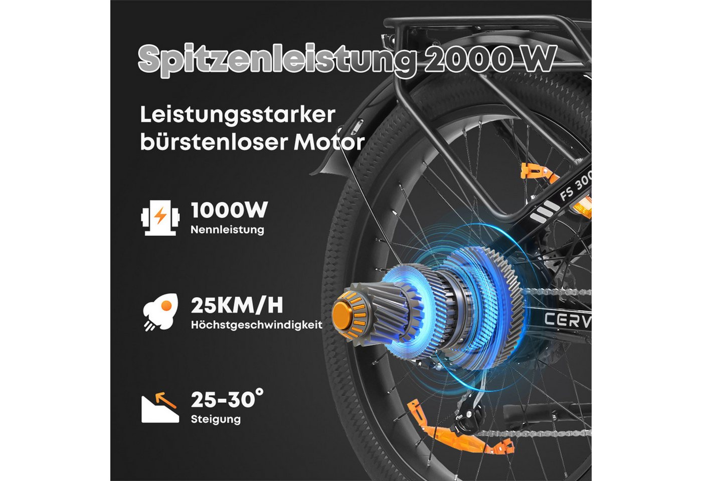 PixelPilot E-Bike E-Bike Fatbike mit 250W Dual-Antrieb, Samsung Akku & 25km/h, 7 Gang, Mittelmotor, 960 Wh