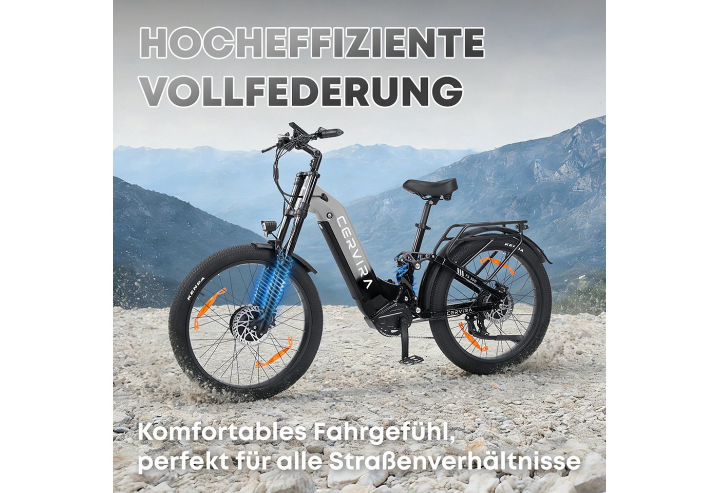 PixelPilot E-Bike E-Bike Fatbike mit 250W Dual-Antrieb, Samsung Akku & 25km/h, 7 Gang, Mittelmotor, 960 Wh Bild 4