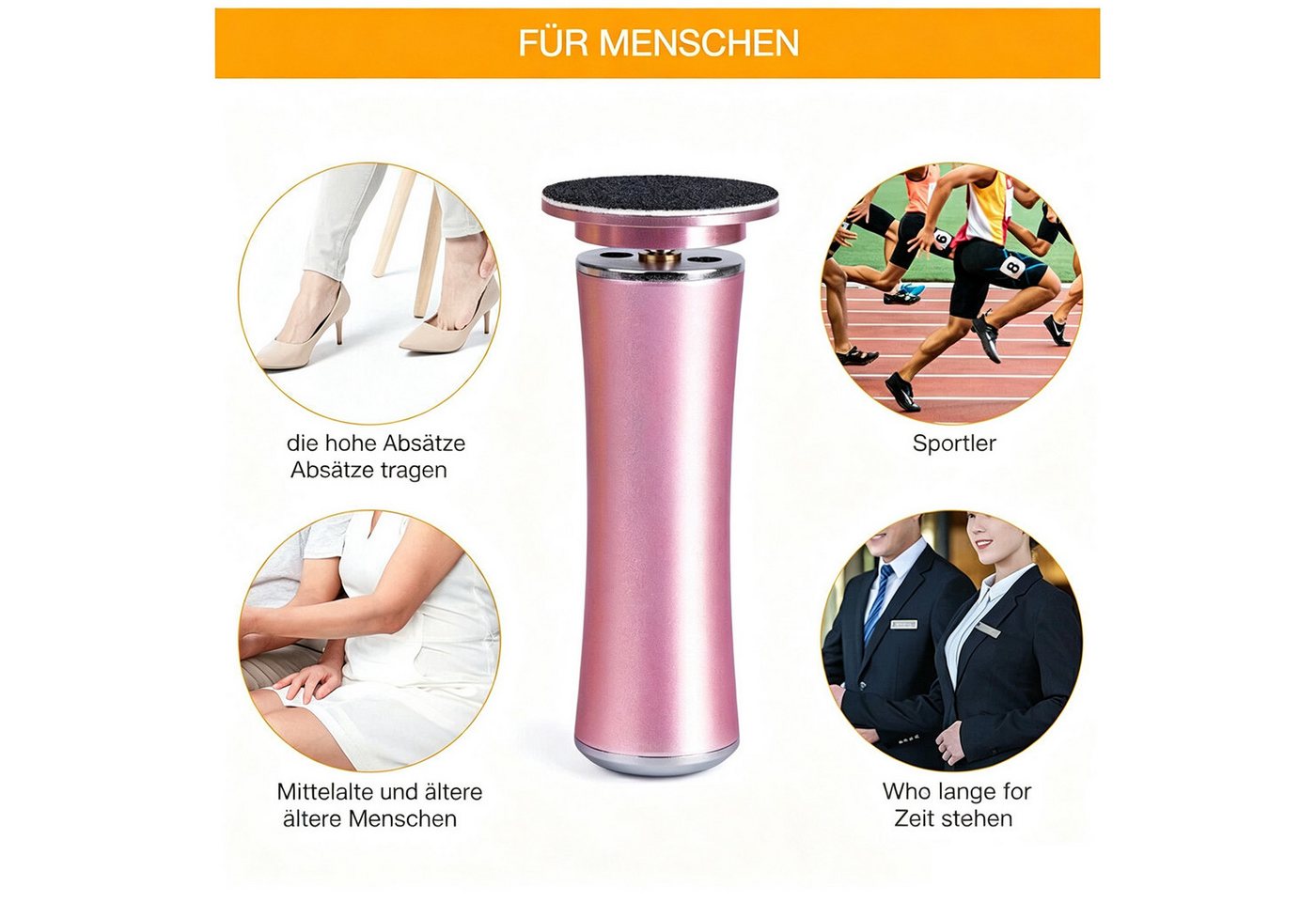ibettertec Elektrischer Hornhautentferner Elektrische Fußfeile mit 60 Ersatz-Schleifpapierscheiben, Elektrische Fußfeile Pediküre-Sets für harte Haut und Hornhautentferne Bild 5