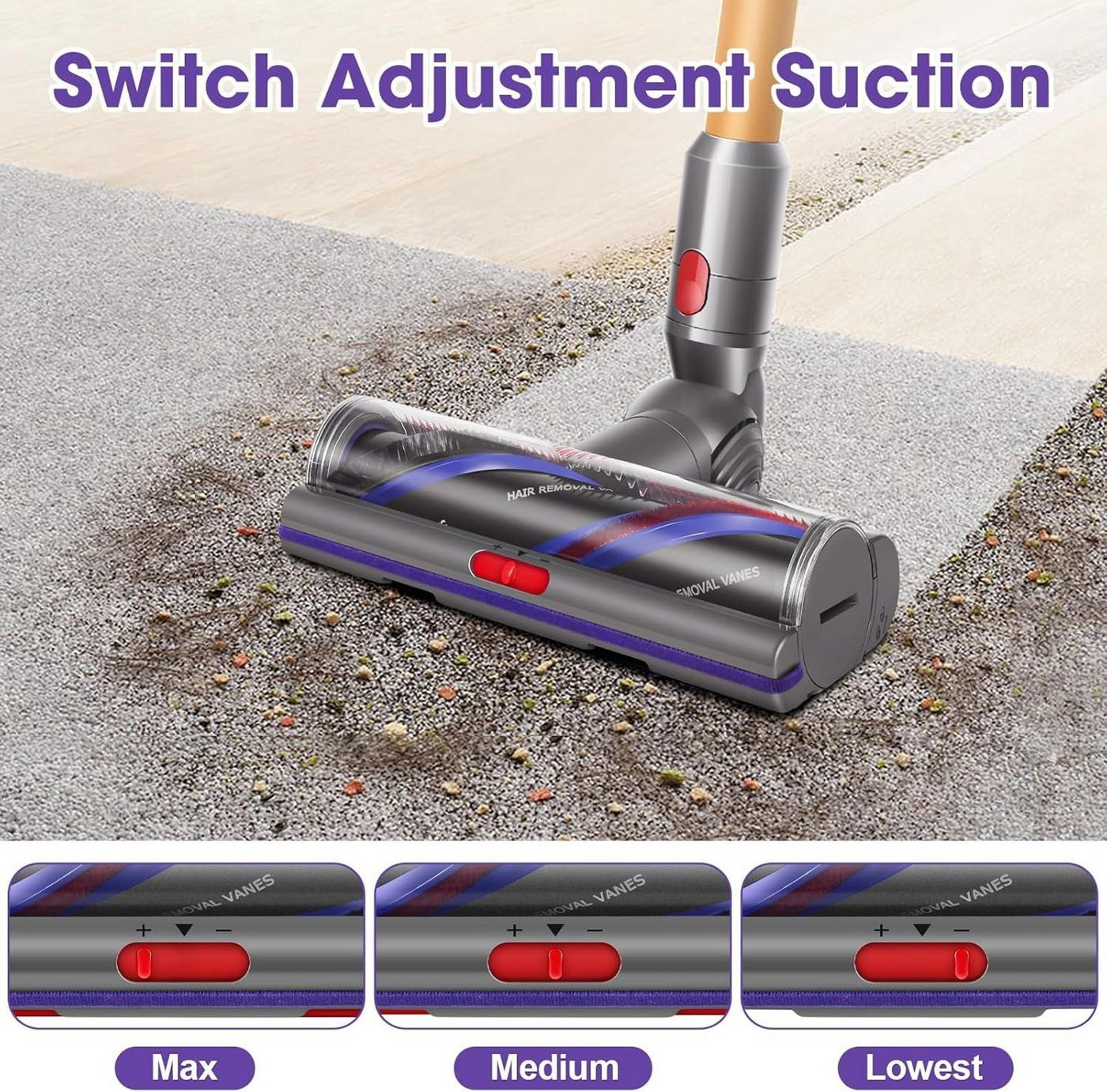 FELIXLEO Staubsaugerdüsen-Set 2 Bodenbürsten für Dyson V7 V8 V10 V11 V15 Ersatz