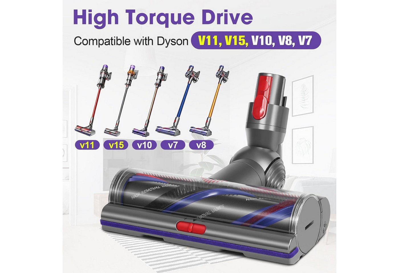 FELIXLEO Staubsaugerdüsen-Set 2 Bodenbürsten für Dyson V7 V8 V10 V11 V15 Ersatz Bild 3