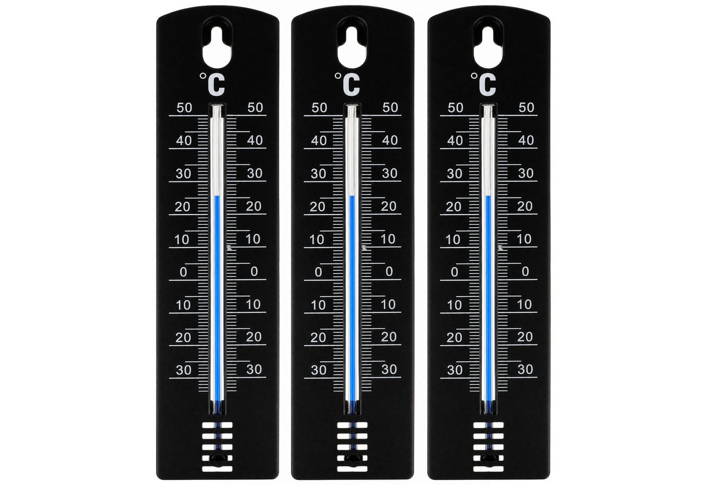 Lantelme Gartenthermometer Set 3 Stück 20cm Außen Garten Thermometer Analog Temperaturmesser, 3-tlg., Kunststoff Auswahl Farbe Weiss oder Schwarz, Temperaturanzeige von -34°C bis +50°C, Innen- Außenthermometer Bild 5