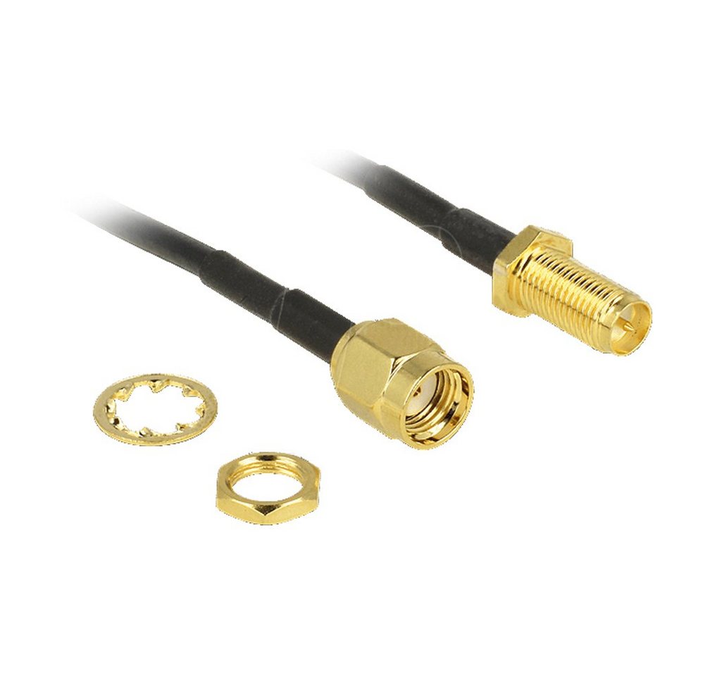 Bolwins G00 3m WLAN GPS Antenne Adapter Verlängerung RP-SMA A auf B Kabel Verlängerungskabel, RP-SMA Stecker, RP-SMA Buchse (300 cm), RP-SMA Reverse Steckverbindung, 50 Ohm Bild 3