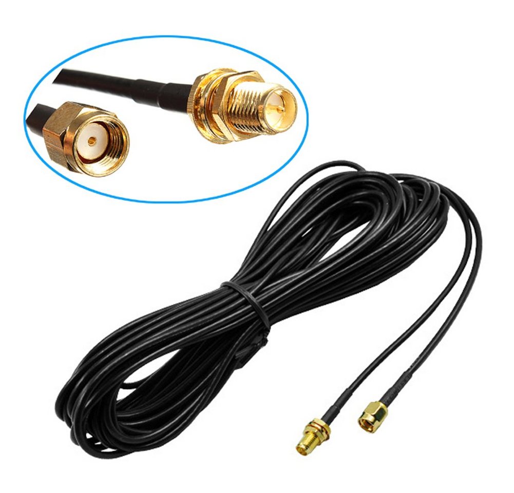 Bolwins G00 3m WLAN GPS Antenne Adapter Verlängerung RP-SMA A auf B Kabel Verlängerungskabel, RP-SMA Stecker, RP-SMA Buchse (300 cm), RP-SMA Reverse Steckverbindung, 50 Ohm Bild 4