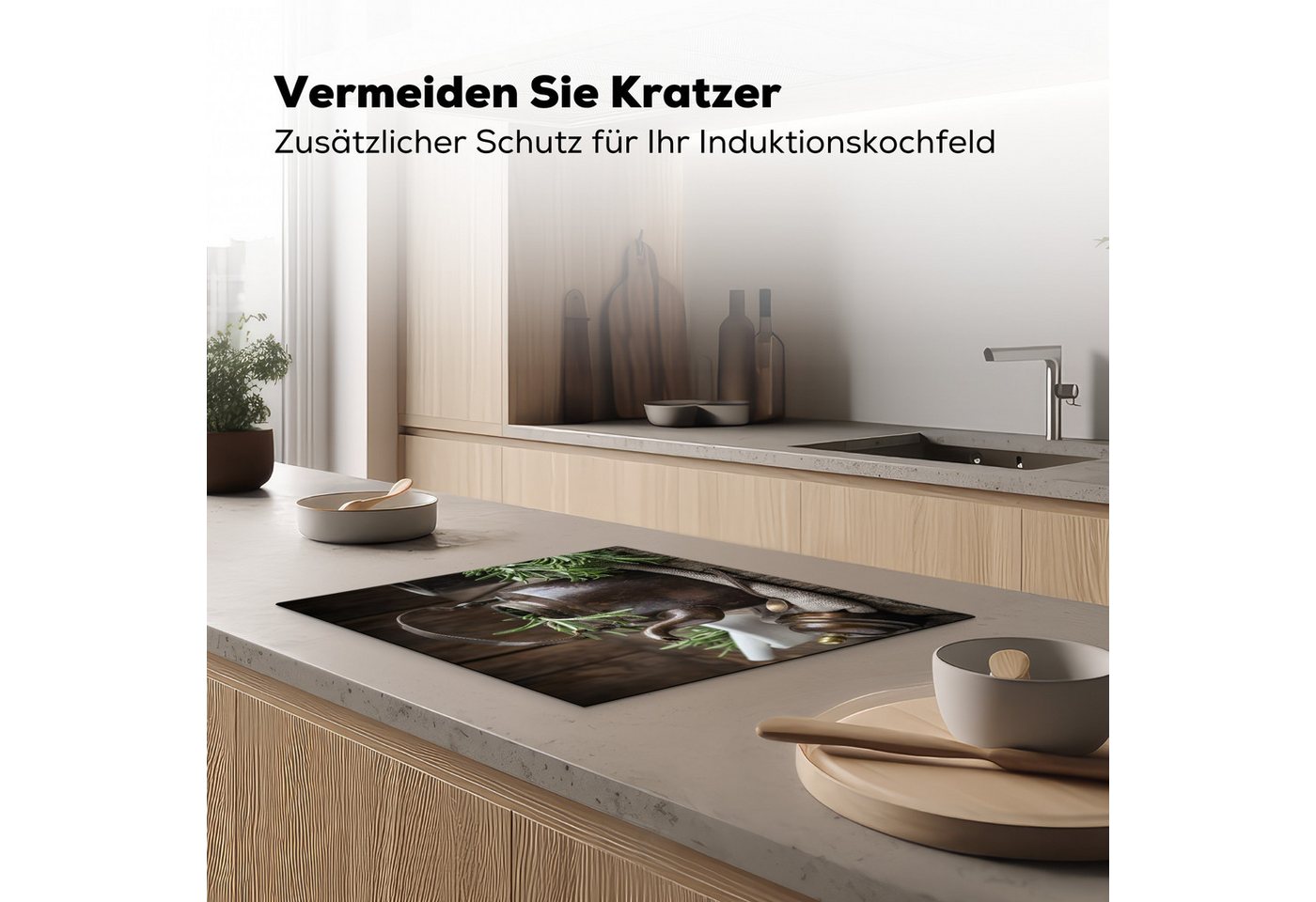 MuchoWow Herd-Abdeckplatte Tee - Teekanne - Gewürze, Vinyl, (1 tlg), Abdeckung Induktionskochfeld Schutzmatte, Küche Deko, 65x52 cm Bild 2