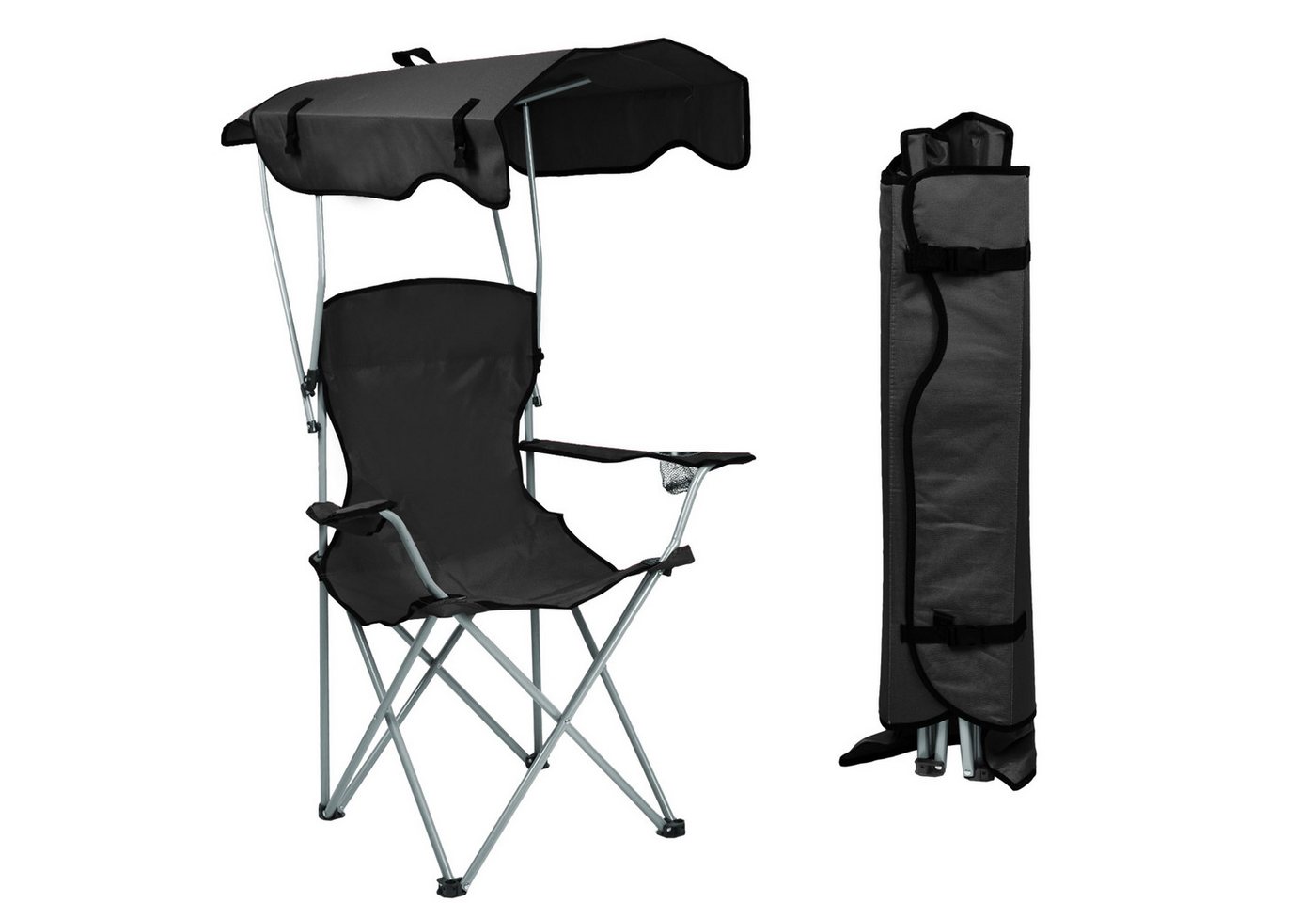 JEOBEST Campingstuhl Klappstühle mit Dach, Luxus Anglerstuhl, (Stück, 1 St), Klappstuhl mit Armlehnen und Getränkehalter Bild 5