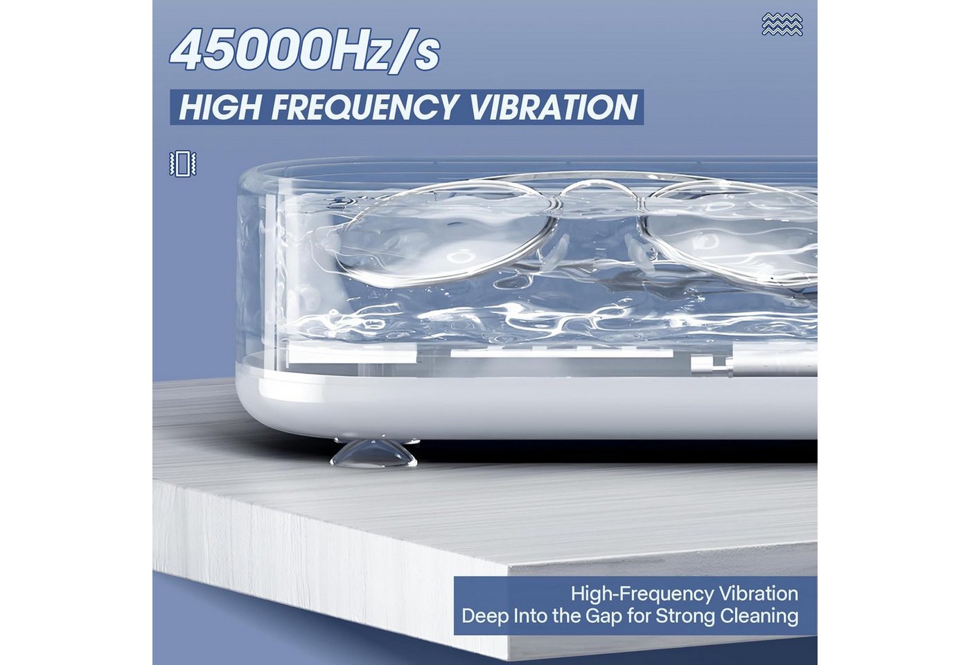 Tenlamp Ultraschallreiniger professioneller Ultraschall-Schmuckreiniger mit blauem Licht, tragbarer Reiniger für Maniküresalon, Brillen, Uhren, Ringe Bild 2