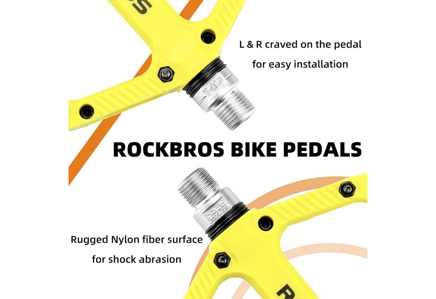 ROCKBROS Fahrradpedale Fahrradpedale 9/16 Zoll, rutschfeste Plattformpedale für MTB & Rennrad Bild 5