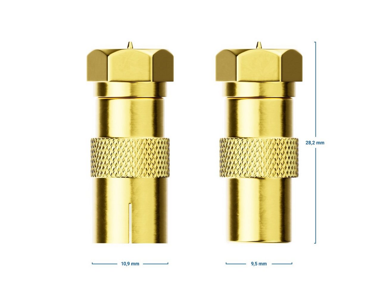deleyCON deleyCON 4x SAT Kabel Adapter F-Stecker auf 2x Antennenstecker & 2x SAT-Kabel