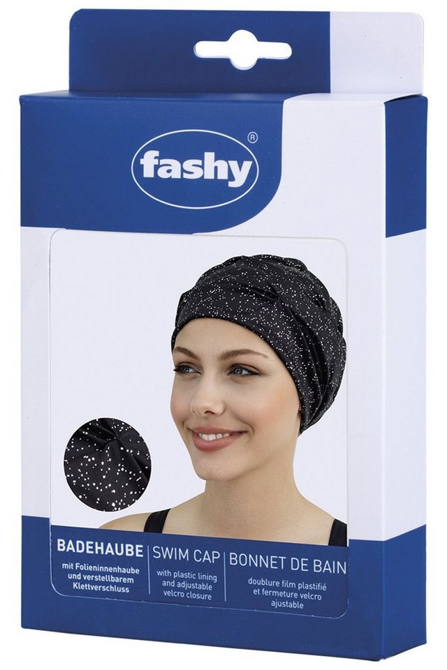 Fashy Badekappe Fashy - Badehaube Badekappe Damen Schwarz Silber Innenhaube Bild 2