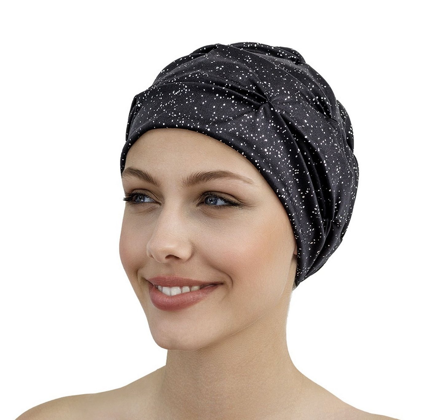 Fashy Badekappe Fashy - Badehaube Badekappe Damen Schwarz Silber Innenhaube Bild 3