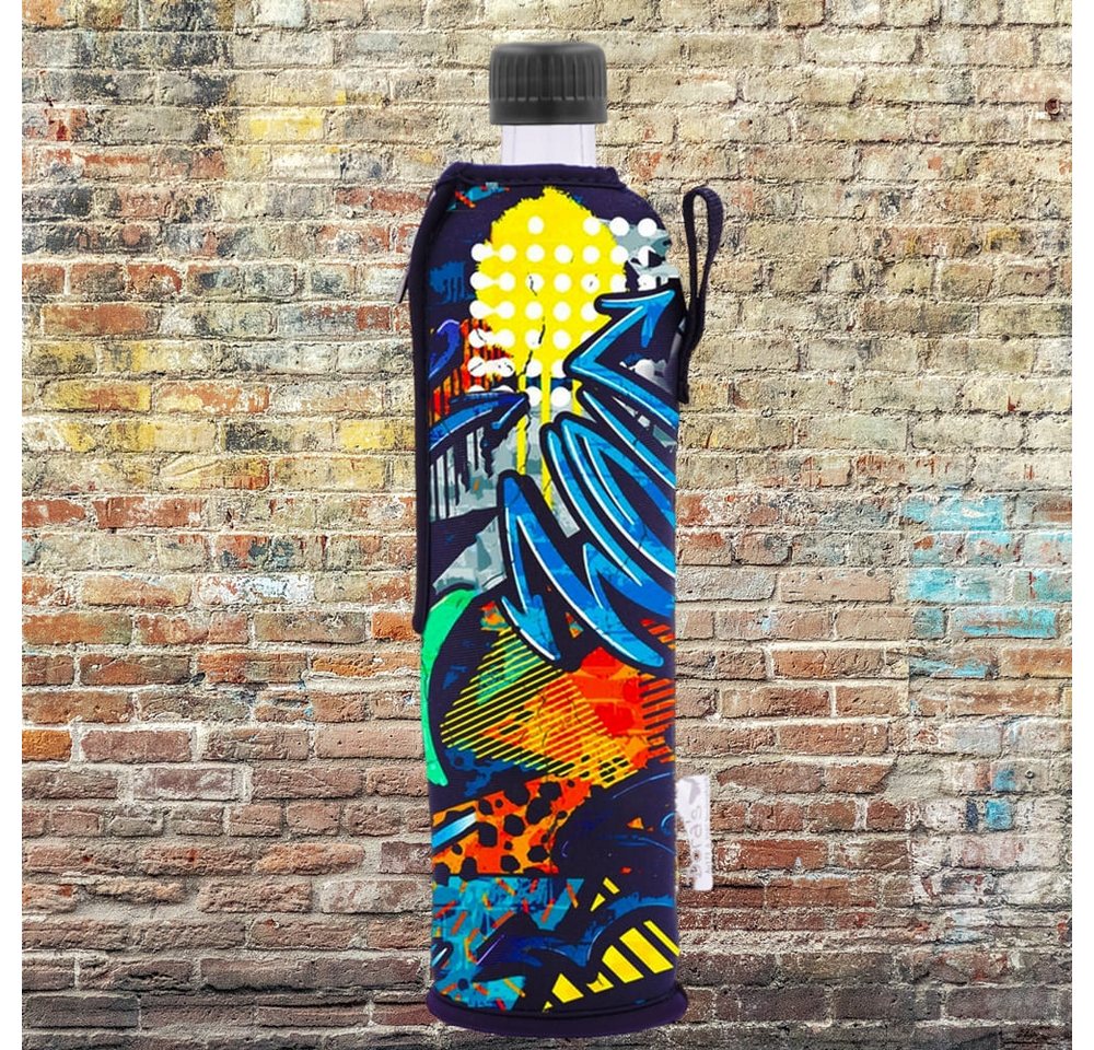 Dora's Trinkflasche Glastrinkflasche 0,5l – inkl. Neoprenhülle – verschiedene Motive, Große Designauswahl - Schraubverschluss + Praktische Trageschlaufe Bild 5