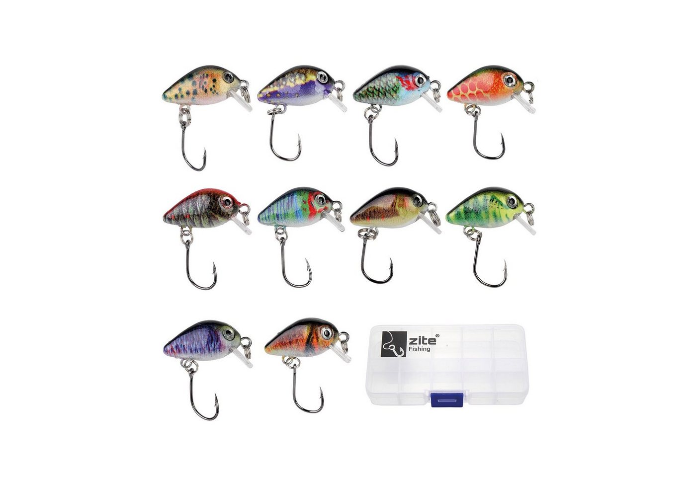 Zite Kunstköder Mini-Wobbler-Set 1,8 g 2,3 cm Ultra-Light-Angeln Forelle 10 Stück Bild 5