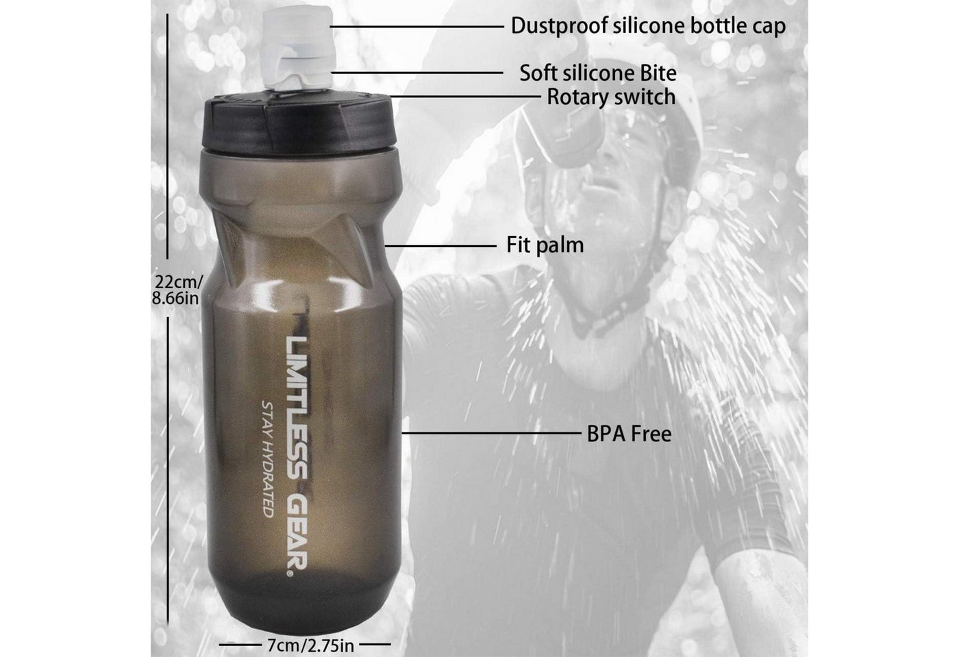 LuxusKollektion Fahrrad-Flaschenhalter Fahrradflaschenhalter Getränkehalter leicht mit 21 Oz Flasche Rennrad Bild 5