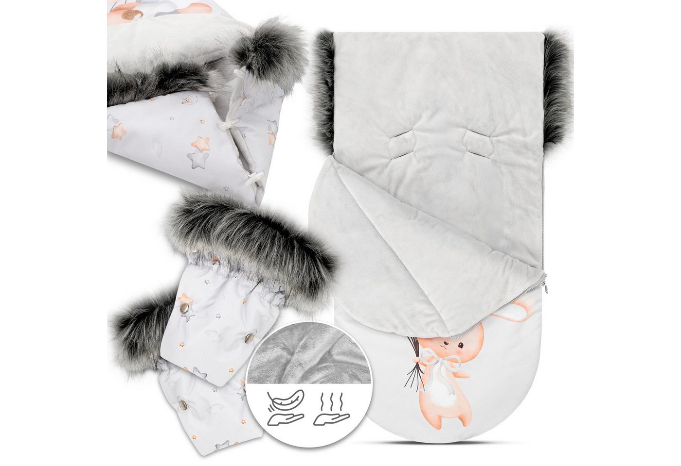 Totsy Baby Babyschlafsack Fußsack Kinderwagen und Buggy für Winter 90x45 cm - Winterfußsack Bild 3