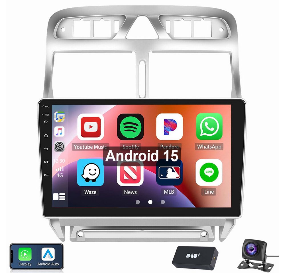 ESSGOO Für Peugeot 307 CC 2002-2013 Android Autoradio Android 15 Autoradio (RDS, Digitalradio (DAB), FM) Bild 3