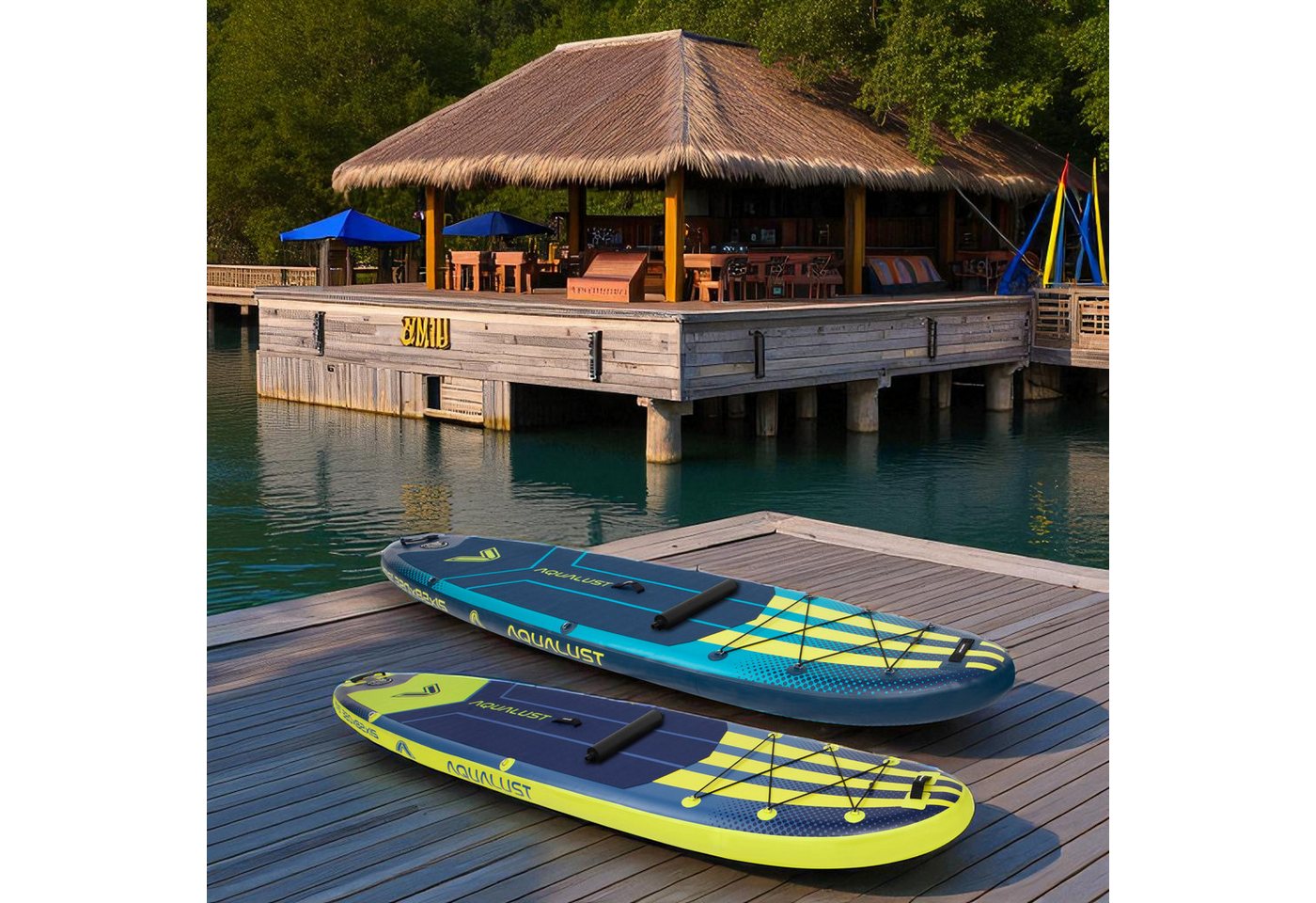 Aqualust SUP-Board AQUALUST 12.0 iSUP Board Stand Up Paddle Surfboard aufblasbar