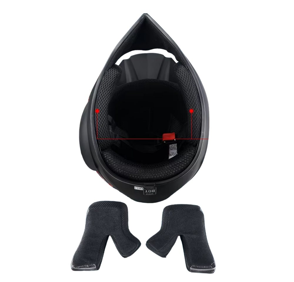 Athlix Motocrosshelm Offroad-Motorradhelm mit Schutzbrille Downhill matt-schwarz, Geringes Gewicht, Aerodynamisch optimiert Bild 4