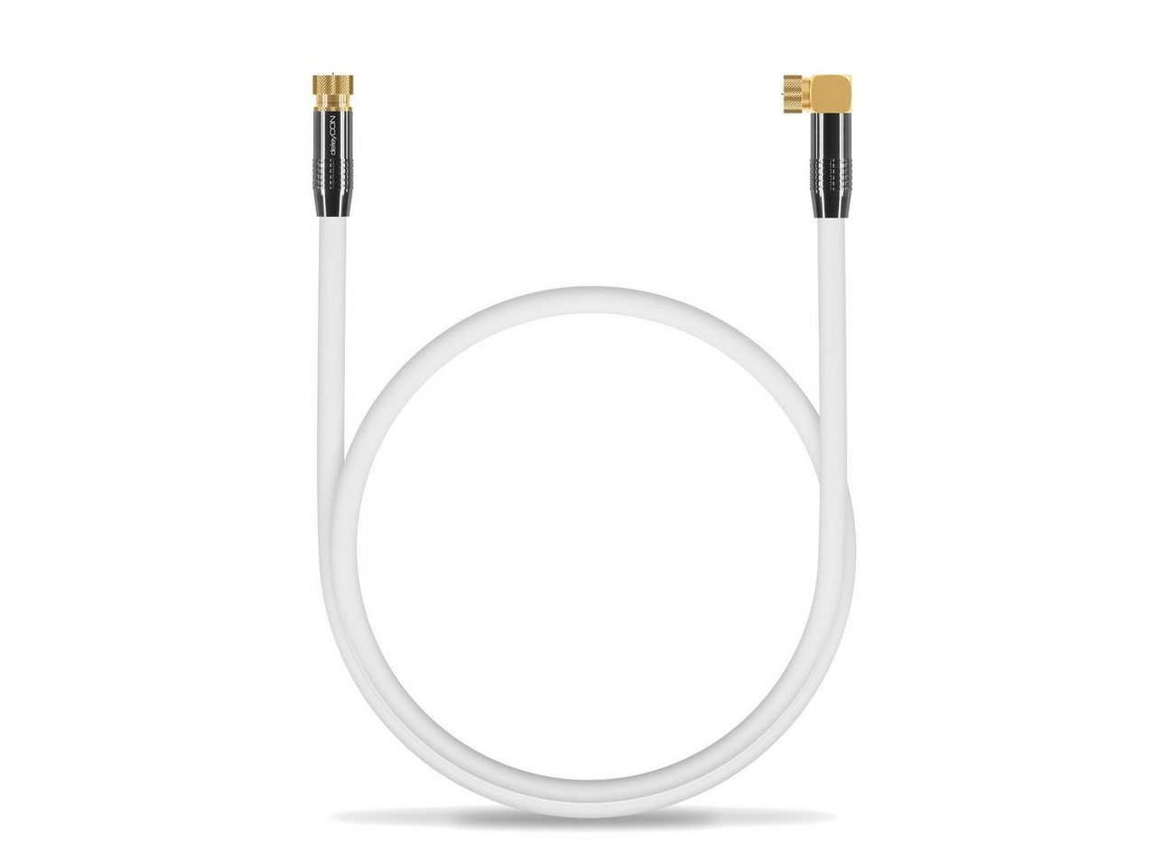 deleyCON deleyCON HDTV SAT Antennenkabel 12,5m Weiß - 1x 90° gewinkelt - 2x SAT-Kabel Bild 3