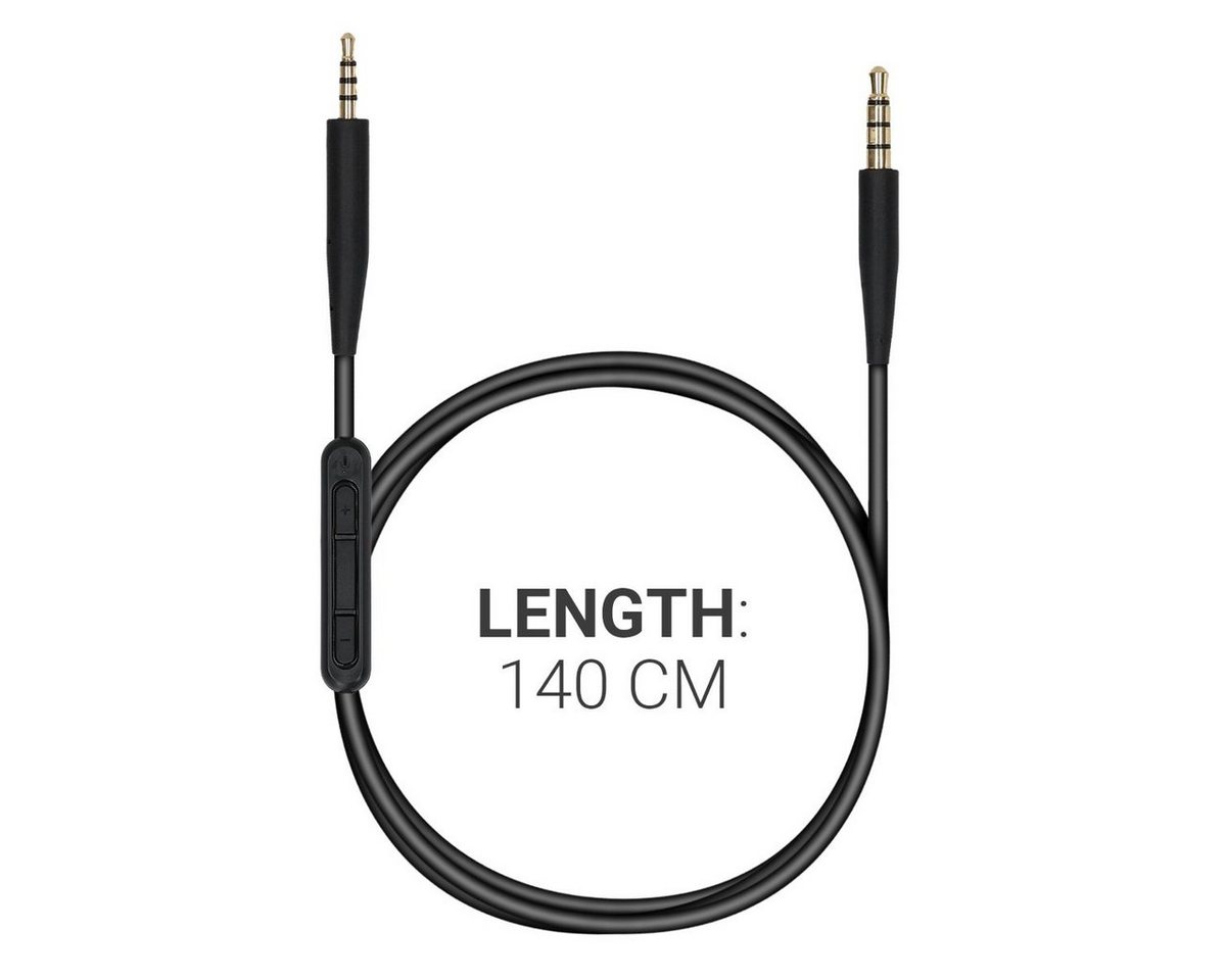 kwmobile Kopfhörerkabel für Bose QuietComfort 35 Audio-Kabel, (19.80 cm), Ersatz Kabel 140 cm Mikrofon Lautstärkeregler - 3.5mm Klinke Bild 3