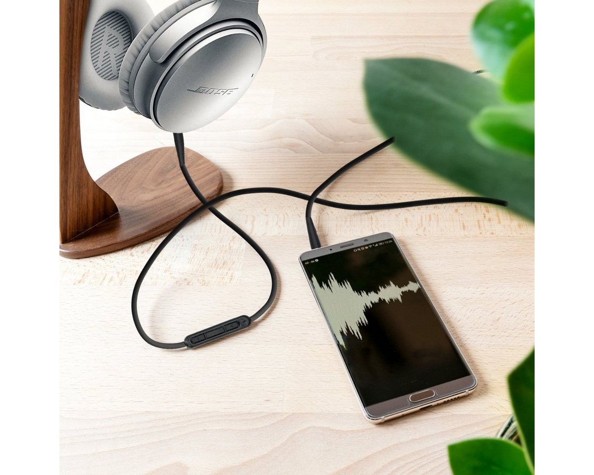 kwmobile Kopfhörerkabel für Bose QuietComfort 35 Audio-Kabel, (19.80 cm), Ersatz Kabel 140 cm Mikrofon Lautstärkeregler - 3.5mm Klinke Bild 5
