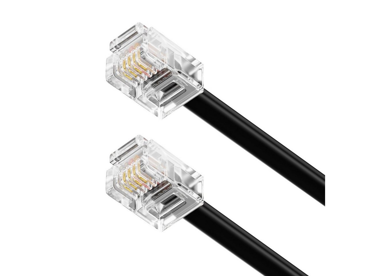 deleyCON deleyCON 0,5m Telefonkabel Modularkabel 6P4C Westernkabel RJ11 auf LAN-Kabel