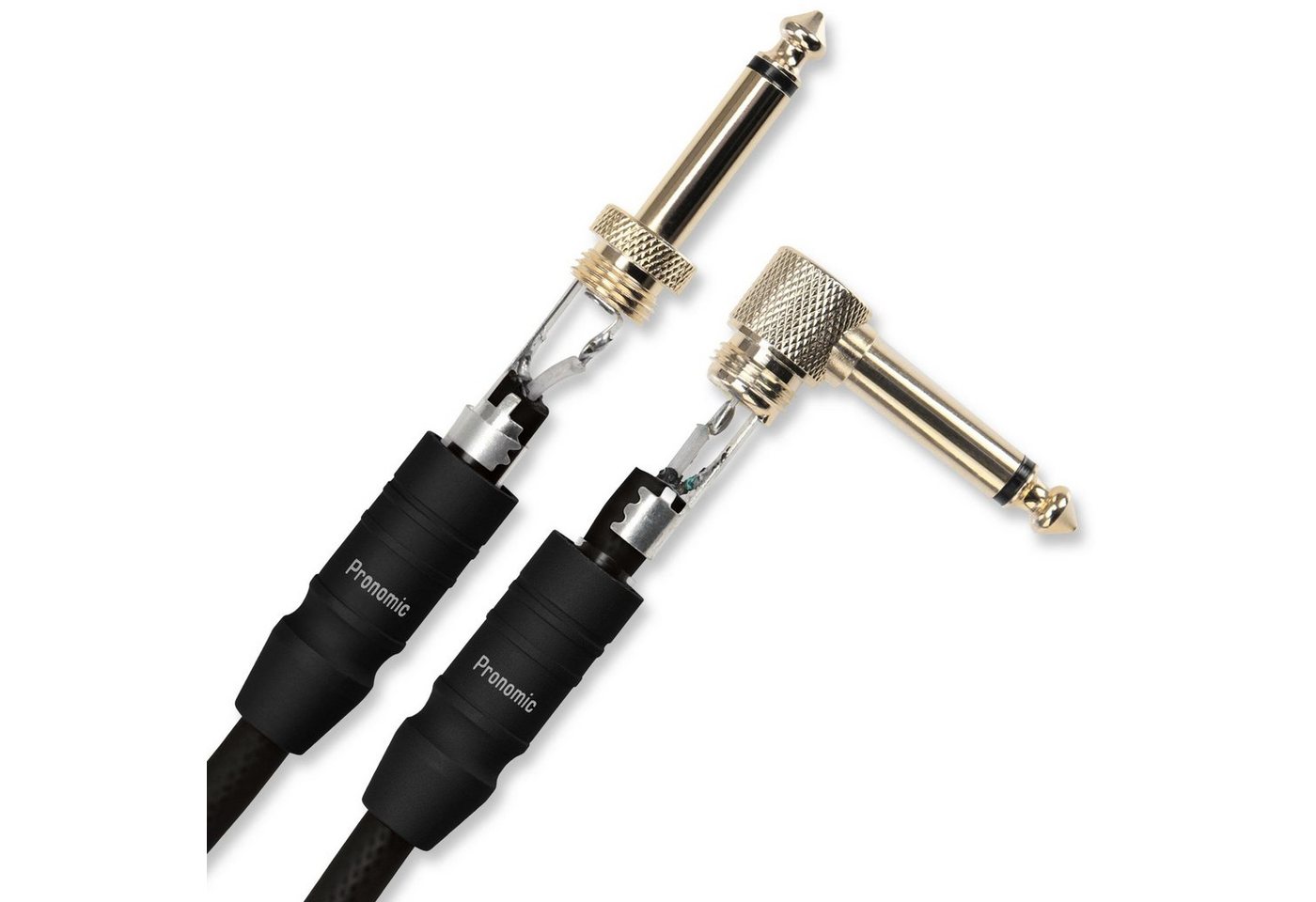 Pronomic INST-A-3 Klinkenkabel 3 m Instrumentenkabel, 6,3mm Klinke, 6,3mm Klinke (300 cm), 24 Karat vergoldet, flexibler und robuster Außenmantel