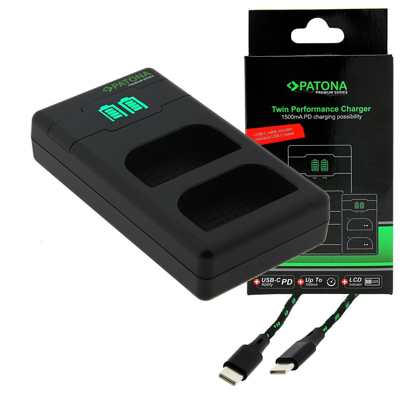 Patona Sony Alpha 6000 6400 PD Schnell-Ladegerät USB-C Kamera-Ladegerät (Nylon USB-C Kabel inklusive) Bild 4