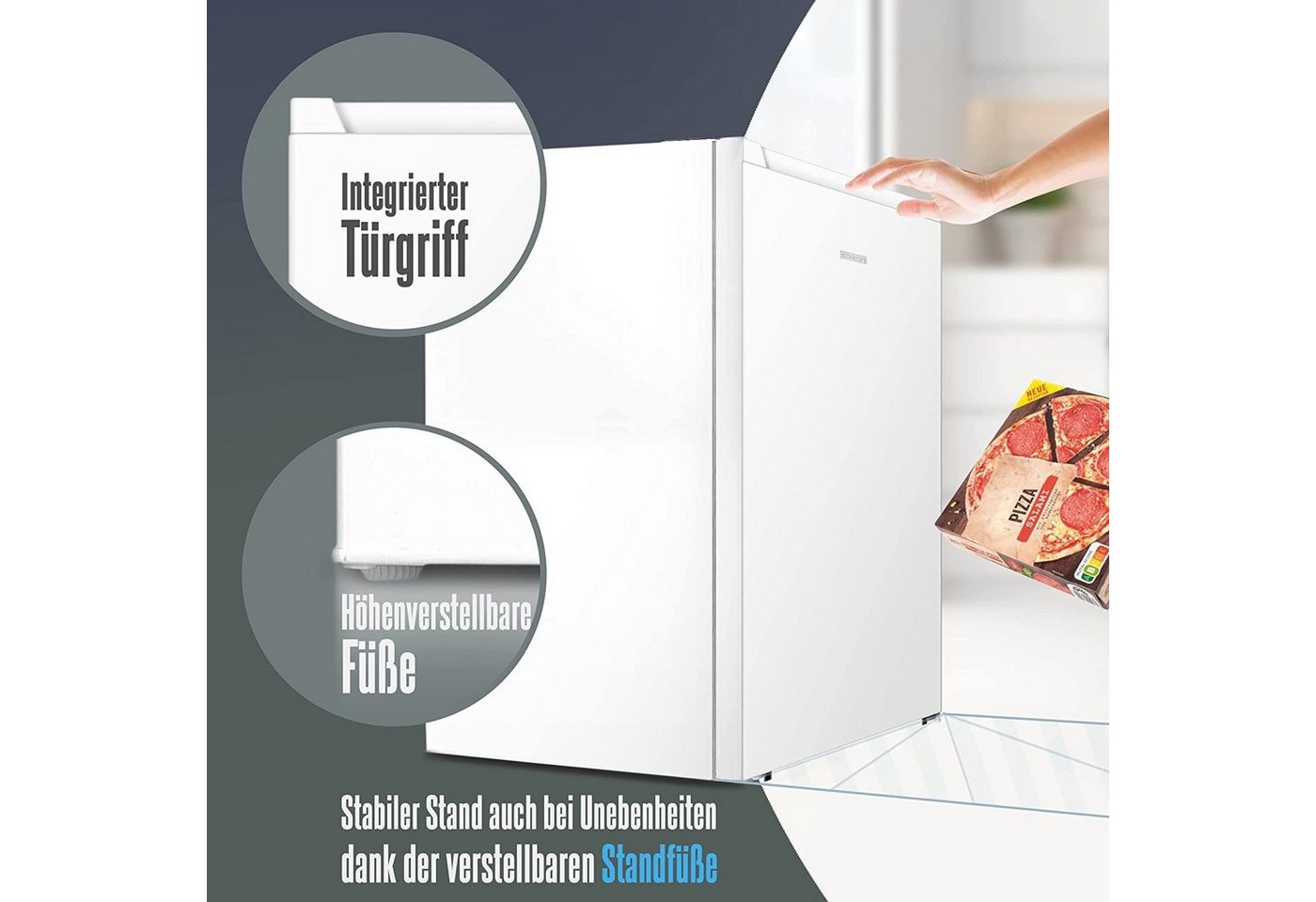 Heinrich´s Gefrierschrank HGS 4089 W, 84.2 cm hoch, 47.5 cm breit, Freezer, 3x Gefrierschublade, 85 Liter, Temperatur:-18°C~-38°C, weiß Bild 4