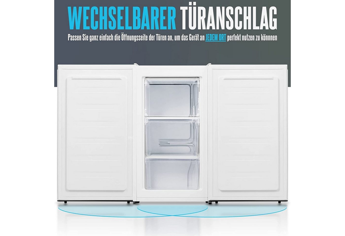 Heinrich´s Gefrierschrank HGS 4089 W, 84.2 cm hoch, 47.5 cm breit, Freezer, 3x Gefrierschublade, 85 Liter, Temperatur:-18°C~-38°C, weiß Bild 5
