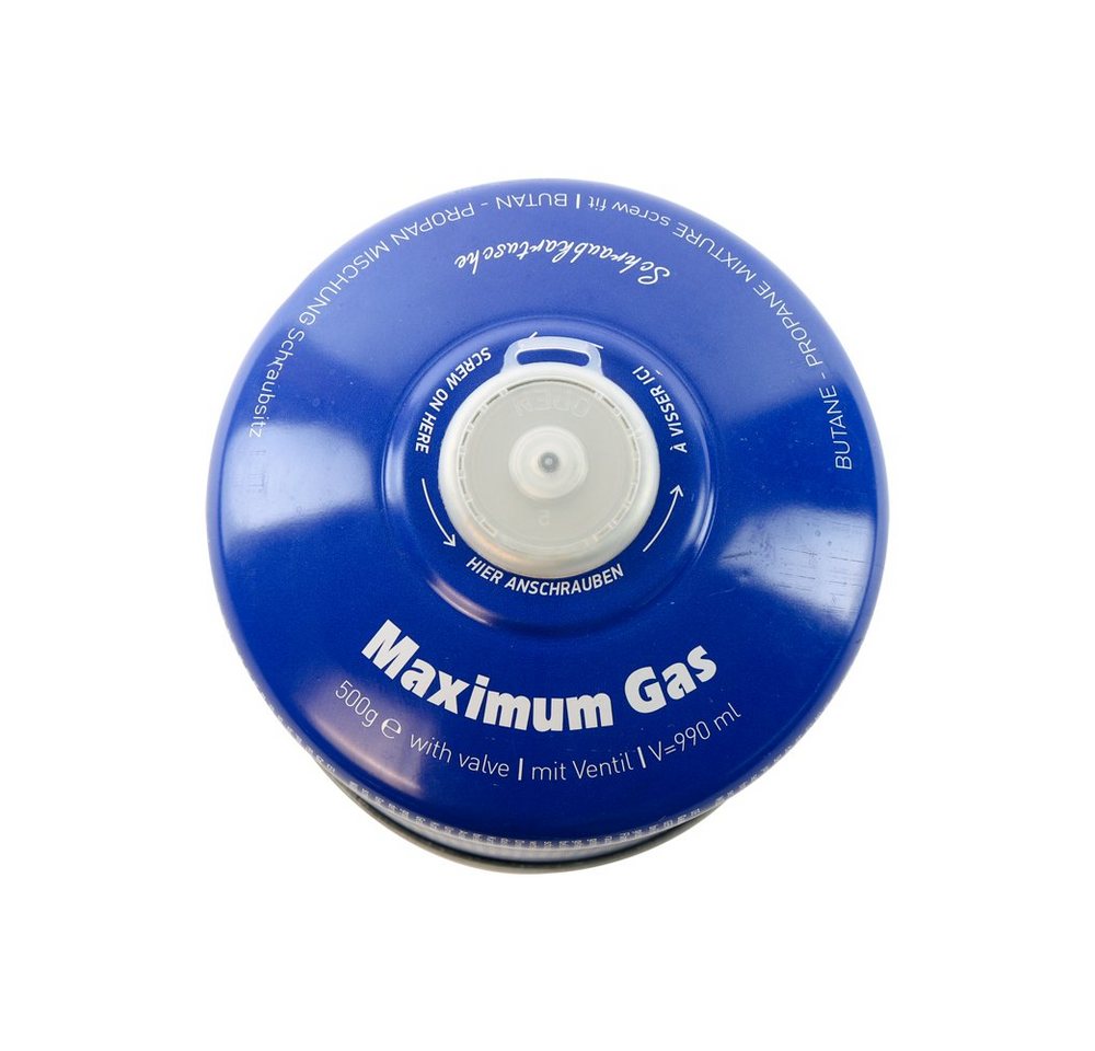 MaXimum Camping-Gas 2 x 500g Schraubkartusche: Sicher, vielseitig & einfach im Gebrauch, Schraubverschluss Bild 3