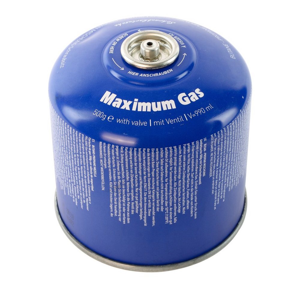 MaXimum Camping-Gas 2 x 500g Schraubkartusche: Sicher, vielseitig & einfach im Gebrauch, Schraubverschluss Bild 4