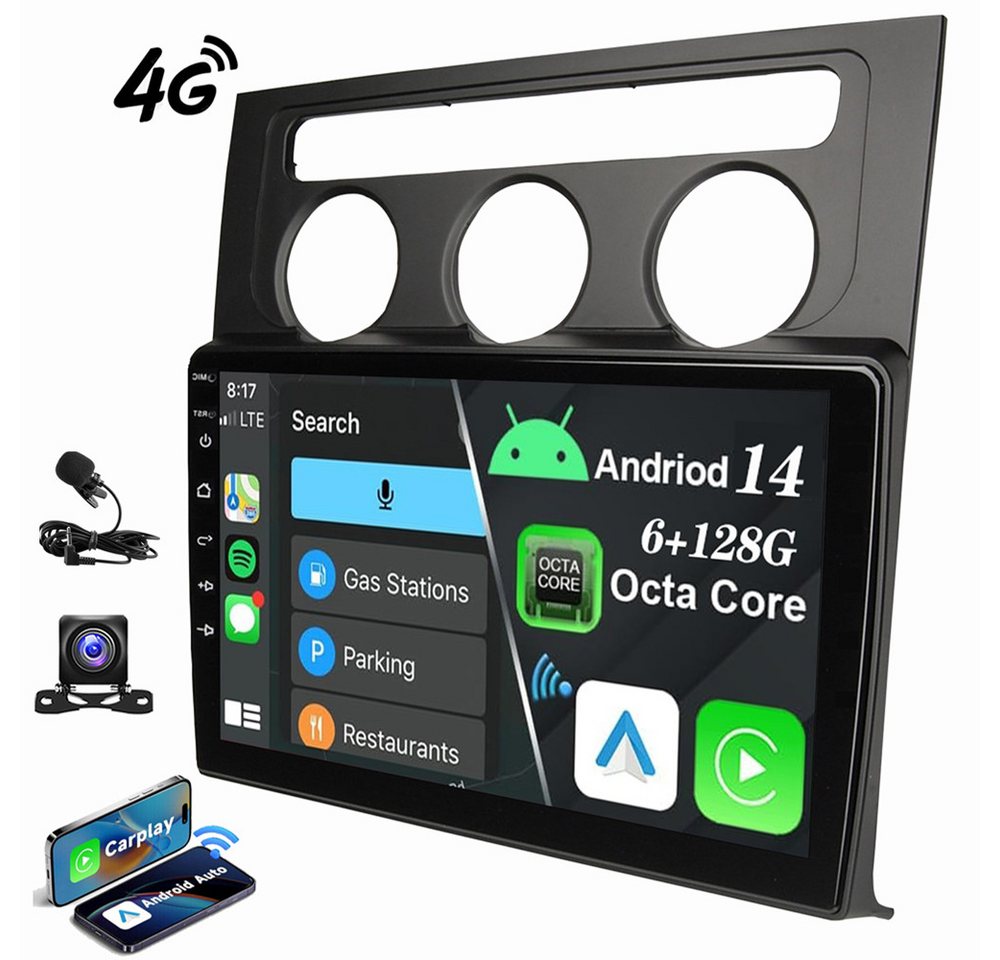 ESSGOO 6+128GB Für VW Touran 1T1 1T2 1T3 03-10 Android 15 8-Kern Autoradio (RDS, Digitalradio (DAB), FM, AM, Carplay Android Auto Navi 4G LTE WIFI 8-Kern) Bild 5