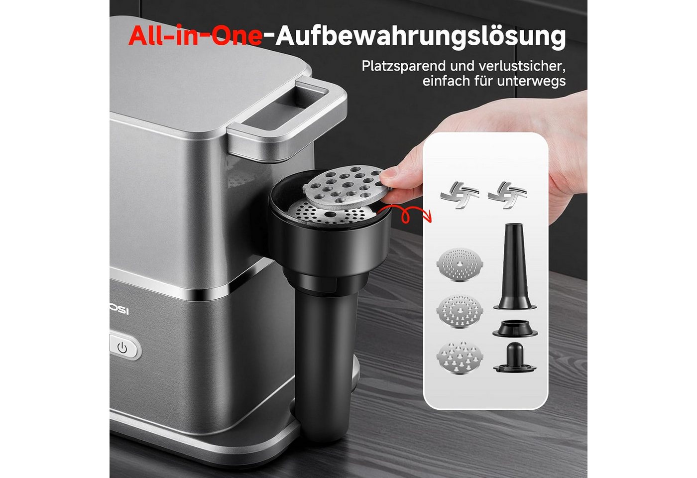 AMZCHEF Fleischwolf CE-MG76OT10C-400-SG, 3000 W, 3000W Max Mit DC-Motor, Nur 60 dB Bild 5