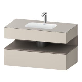 Duravit Einbauwaschtisch-Möbel-Set Qatego 100x55x60cm, bas. m/tau ma, Konsolen-Waschtischunterbau