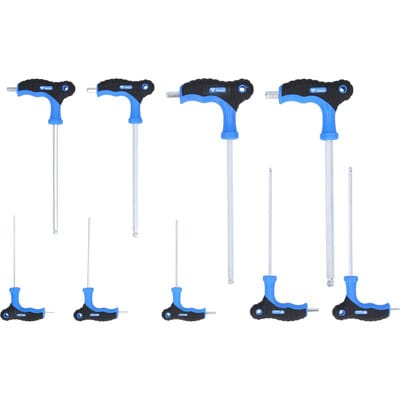 Brilliant Tools T-Griff-Kugelkopf-Innensechskant-Winkelstiftschlüssel-Satz, 9-tlg