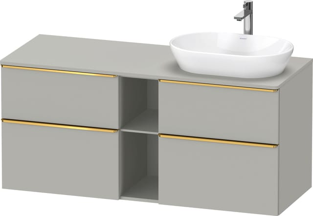 Duravit Waschtischunterschrank D-Neo 140x55cm, 2 SBK, 2 A, B R, g pol/grau ma