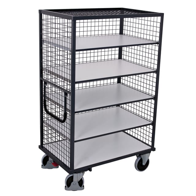 VARIOfit ESD Etagenwagen fest verschweißt 1.045 x 685 mm Drahtgitterwände