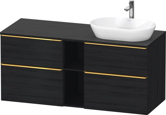 Duravit Waschtischunterschrank D-Neo 140x55cm, 2 SBK, 2 A, B R, g pol/Ei sw