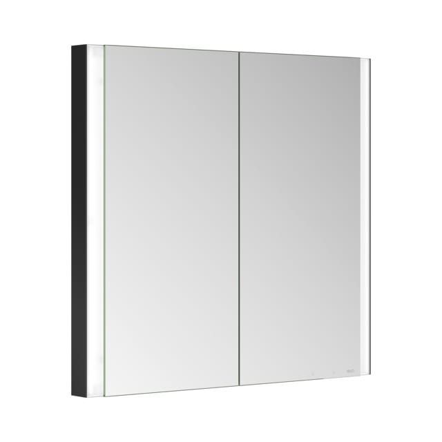 Keuco Spiegelschrank 2-türig Somaris 80x71x11,5cm, sw ma, WE, Spiegelheizung