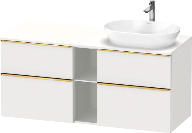 Duravit Waschtischunterschrank D-Neo 140x55cm, 2 SBK, 2 A, B R, g pol/weiß ma