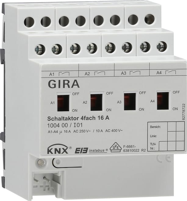 Gira Schaltaktor 4fach 16A REG 100400