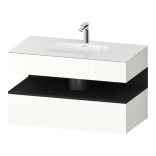 Duravit Einbauwaschtisch-Möbel-Set Qatego 100x55x60cm, gra m/we hgl, Konsolen-Waschtischunterbau