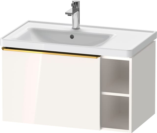 Duravit Waschtischunterschrank D-Neo 78,4x45,2cm, 1 A, B li, gol pol/weiß hgl