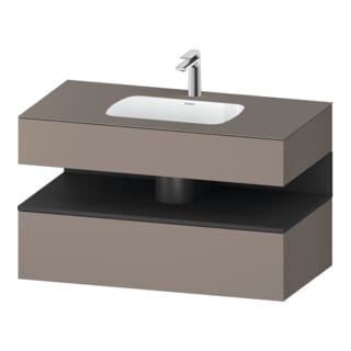 Duravit Einbauwaschtisch-Möbel-Set Qatego 100x55x60cm, gra m/bas ma, Konsolen-Waschtischunterbau