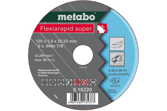 Metabo Flexiarapid super 125x1,6x22,23 Inox, Trennscheibe, gerade Ausführung