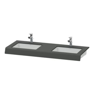 Duravit Waschtisch-Konsole DuraStyle 80-200x55x10cm, 2 Ausschn, graphit matt