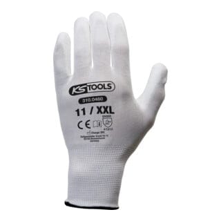 KS Tools Mikro-Feinstrickhandschuhe-weiß, XXL, 12 Paar