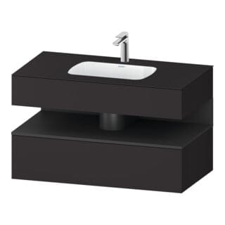 Duravit Einbauwaschtisch-Möbel-Set Qatego 100x55x60cm, gra m/Gr matt, Konsolen-Waschtischunterbau