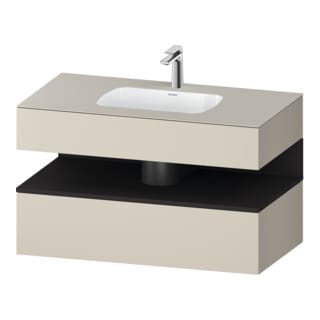 Duravit Einbauwaschtisch-Möbel-Set Qatego 100x55x60cm, gra m/ta m, Kon-WTU, B
